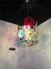 Fancy Lamps Mouth Blown Colorful Murano Hanging Plate Art Chandelier Glass Dome Decor Light