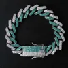 Mode - Plaqué Or Blanc Vert CZ Zircone Cubique Glacé Mens Cubain Lien Chaînes Bracelet Hip Hop Miami Rapper Bijoux Cadeaux pour Les Gars