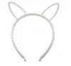 Dziewczyna Kobiety Hair Hoops Włosy Kij Słodki Zwierząt Kot Królik Uszu Bow Faux Pearl Zroszony Pałąk Głowy Headwear Fancy Dress For Costume Party Prezent