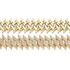رجال جديد مخصص 18 ألف الذهب مطلي بالذهب كوبي سلسلة قلادة الهيب هوب مكعب الزركونيا بينج قش الطويل السلاسل الطويلة بيجوكس المجوهرات للرجال