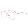 Wholesale- Irregular Metal Fashion Glasses Frame Trend Red Flat Lens Myopia Glasses Frame