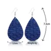 Bohème Ethnique impression Dangle Boucles D'oreilles Pour Les Femmes En Cuir PU double face Goutte D'eau Déclaration Boucles D'oreilles 2019 Boho Bijoux en Vrac