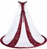 New Royal Blue White Wedding Dresses Prinzessin Designer Korsett-Satin-Stickerei wulstige Sequins Cheap Wedding Brautkleider Vestidos De Novia