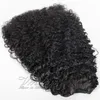 Clip indiana n. 1B in fascia elastica con coulisse coda di cavallo ricci 3C capelli umani afro crespi per donne nere