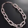 Créateur de luxe en gros-mode exagéré vintage grande chaîne en métal tour de cou déclaration collier pour les femmes en or rose