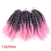 Marlybob Crochet Hair 8 Inch Short Braiding Hair Afro Kinky Curly Crochet Braids Ombre Synthetic Hair Extension for Women LS05