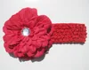 Baby Girls Crochet Headband Peony Flower Clip + 1.5 "Hårband Huvudfolie Hårband Blomma Headwear Tillbehör GZ7425
