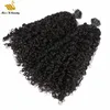 Colore nero naturale Capovolgi le estensioni dei capelli Onda riccia Riccio afro pre-incollato RemyHair