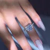 Sweet Heart Diamond Ring Princess Anillos de compromiso para mujeres Anillos de boda de joyas de boda Tamaño del accesorio 6-10 299o