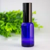 2019 Wholesale Price 10ml 15ml 20ml 30ml 50ml 100ml Blue Glass Spray Bottles Refillable Perfume Glass Bottles with Black Perfume Atomizer