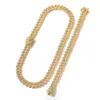 Hip Hop Custom Name Baguette Letter With Cuban Chain Men Women Micro Cubic Zircon Pendant Necklace Jewelry