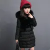 새로운 여자 겨울 따뜻한면 재킷 어린이 패션 큰 모피 칼라 슬림 재킷 아이 야외 바람 방향 후드 외부웨어 코트