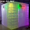 China Suppliers 2.4m Cube Inflatable Photographic Wedding Cabins Cube Tent Stand Free Logo Photo Booth Backdrop With Foldable Curtians