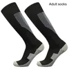 Volwassen kinderen sport sokken antislip knie hoge katoen polyester kous sporten voetbal voetbalsokken handdoek base zweet-absorberend ademend