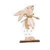 Décoration de Pâques Bois de Pâques Lapin Lapin Décor Table Maison en bois Ornements Bonne Fête de Pâques Favors JK2002