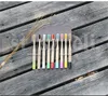 Rainbow Bamboo Toothbrush 17 Colors Round Bamboo Handle Black Bristle Adult Tandenborstel Wooden Handle Low carbon Toothbrush3289896