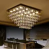 LED Kryształowa Lampa Sufitowa Raindrop Chandelier Oświetlenie kwadrat K9 Kryształy Flush Mount Halowe Światło do salonu Diningroom