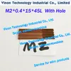 (10 unids/lote) Electrodo de rosca Orbital de cobre métrico M2 * 0,4*15*45mm con orificio de lavado para máquina de chispa EDM, electrodo de hilo de cobre edm