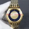 Mode Blue Dial Men Klockor Quartz Rörelse PVD Svart Tvåfärgat Rostfritt Stål Armband Orogio Di Lusso