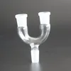 14 mm 18 mm macho hembra en forma de U cachimbas desplegable adaptador doble para tubos de agua Bong de vidrio