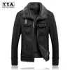 Plus Size 5XL Suede Jacket Men Thick Fur Lining Warm Lapel Zipper Solid Faux Leather Overcoat High Quality Casual Male Clothes