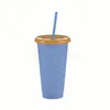 درجة الحرارة الإبداعية بلاستيك تغيير لون أكواب الباردة لون الماء تغيير القدح القهوة ملون مع كوب ماء القش T9I00375
