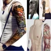 Maniche per tatuaggi temporanei a braccio completo Pavone peonia drago teschio Disegni Impermeabili Cool Uomo Donna Tatuaggi Adesivi Body Art vernici D12768