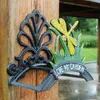 Hose Holder Cast Iron Dragonfly Decorative Hose Reel Hanger Antique Garden Hose Holder Wall Mounted Lawn Garden Equipment Home Decoration