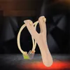 Wooden Material Hunting Slingshot Rubber String Fun Traditional Kid Outdoors Sling Shots Interesting Hunting Props Shooting Toys YDL019