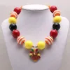 New Thanksgiving Day Chunky Beads Necklace Cute Turkey Pendants Necklace For Child Kids Girls Chunky Jewelry