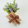 50pcs Kraft Paper Pillow Candy Boxes with Ribbon Gift Wrap Wedding Anniversary Party Chocolate Box Unique and Beautiful Design