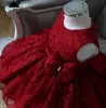Çıkarılabilir With Bow Düğün Çiçek Elbiseler Jewel Çay-Uzunluk Güzel Prenses Kız Yarışması Önlük Parti törenlerinde İçin Güzel Dantel Kız Elbise