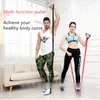 مقاومة العصابات القماش يغطي تجريب للياقة البدنية Corssfit Excerise حبل اليوغا سحب أنبوب المقاومة الفرقة مع مقابض مبطن