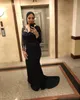 Arabski ASO EBI Muzułmańskie koronki Zroszony Suknie wieczorowe Syrenki Długie Rękawy Prom Dresses Tanie Formalne Party Druhna Drugi Suknie