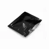 200pcslot 75x6cm svart glansig aluminiumfolie Topp Zip Lock Package Bag Grip Seal Mylar Packing Pouch med rivande hackförpackning 6078191