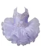 Baby Girls Cupcake Pageant Dress Halter Mini Ball Suknia Toddler Princess Ruffles Tutu Sukienka Dziewczyny Krótkie Urodziny Dress