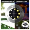 Solen Powered Ground Light 8 LED Landskap Lawn Light IP65 Vattentät Utomhusbelysning för Path Garden Lawn Landskap Dekorationslampa