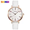 Mode Kvinnor Klockor Casual Leather Strap Watch Enkel 3bar Vattentät Quartz Armbandsches Ladies Relogio Feminino 1397