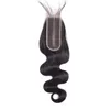 Capelli umani brasiliani Capelli vergini lisci 2X6 Chiusura in pizzo con capelli del bambino Chiusura 4X6 5X5 Sei per sei chiusure Onda corporea diritta 10-24"