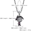 Mode Iced Out Cartoon Character Pendant Halsband med repkedja 4mm Tennis Chain Zircon Hip Hop Smycken