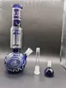 Blue Glass Bong Hookahs Beaker Oil Burner Dip Rigs Mushroom Perc with 14mm Bowl for Smoking Chicha Shisha