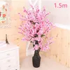 Decorations Artificial tree+ flowerpot peach flower fake tree potted DIY wedding garden hotel Christmas home decor tree plastic plant bonsai