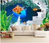 Photo 3D personnalisée fond d'écran peintures murales Fonds d'écran 3D Monde sous-marin beau mur de fond salon TV poisson papier peint peinture décorative