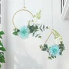 3D 벽 마운트 꽃 홀더 금속 노르딕 스타일 매달려 마른 꽃 꽃병 기하학적 홈 장식