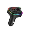 C13 C14 C15 C12 FM-sändare Trådlös Bluetooth 5.0 Handsfree Bil MP3-sats FM-modulator Dubbel USB typ-c PD Laddare RGB-ljus