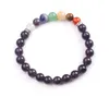 Sju Chakra Bead Armband - 8mm Naturlig lava Stenpärla Armband, Mäns Stress Relief Yoga Pärlor Aromaterapi Essential Oil Dispergerar Brac