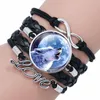 Многослойные волчьи стеклянные браслеты Cabochon Charm Love Infinity Bracelet Women Kids Fashion Jewelry Will and Sandy