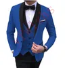 Smokin en yeni tek düğme sağdıç smart laı yaka düğün damat smokin erkekler takım elbise düğün/balo/akşam yemeği en iyi adam blazer (ceket+kravat+yelek+pantolon)