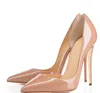 Kostenloser Versand 2019 Mode Damen Pumps Nude Lackleder sexy Lady Pointe Toe High Heels Schuhe Größe 33-44 12 cm 10 cm 8 cm Partyschuhe