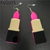 KUGUYS Gioielli Acrilico Iperbole Orecchini pendenti lunghi per donna Pendientes HipHop Rossetto Orecchino a goccia Donna Brincos9221697